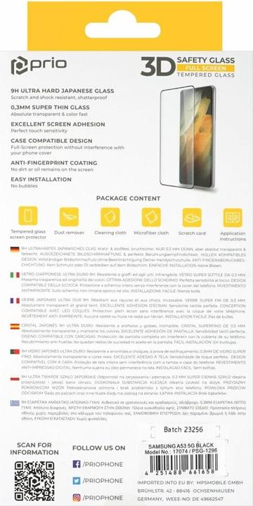 Immagine prodotto prio Vetro protettivo 3D Samsung A53 5G nero (1 Pezzo/i, Samsung Galaxy A53 5G)