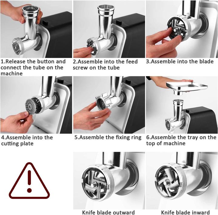 Actual product image Coocheer Stainless Steel Meat Grinder, Large