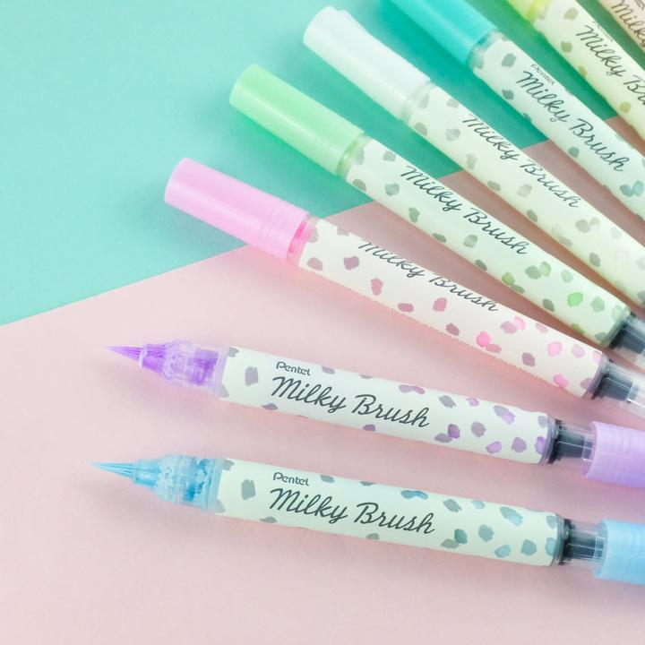 Image du produit Pentel Stylo pinceau Milky Brush jaune (Jaune pastel, 1 x)