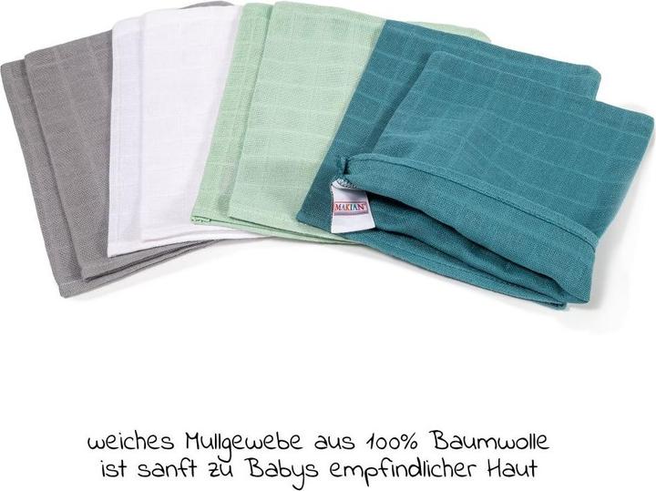 Produktbild Makian Baby-Waschlappen & Waschhandschuhe Mull-Waschhandschuh 8er Pack 15 x 20 cm - Patina /