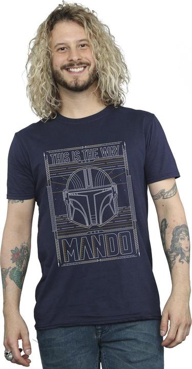 Immagine prodotto Star Wars The Mandalorian The Way Outline Helm Maglietta Uomo (L)