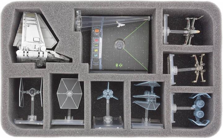 Immagine prodotto Feldherr TRA07 - Trasportatore con 2 cassette XL per Star Wars X-Wing Impero e Ribelli (Schiuma solida)