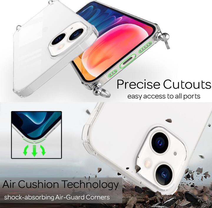 Actual product image Nalia Clear cover with chain to hang around