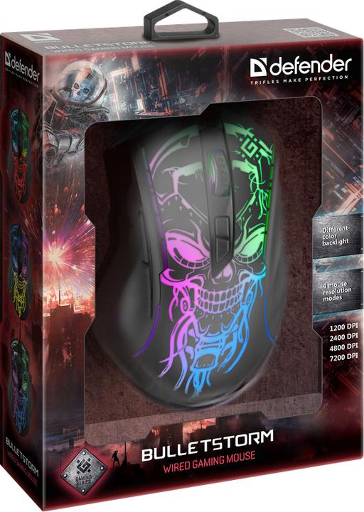 Immagine prodotto Defender Mouse ottico da gioco, cablato GM-928 BULLETSTORM 7200dpi 7P retroilluminato (Cablato)