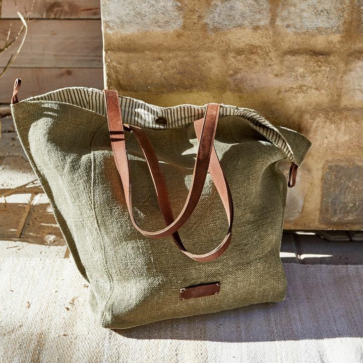 Produktbild Loberon Tasche Soleil grün/braun
