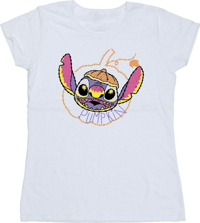 Actual product image Lilo & Stitch Womens/Ladies Pumpkin Head Cotton T-Shirt (M)