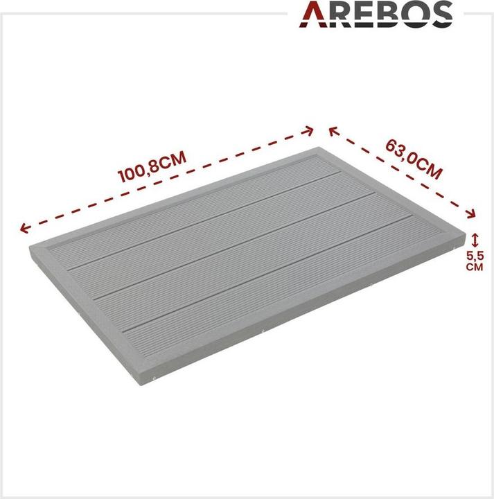 Immagine prodotto Arebos Solardusche mit Bodenplatte 35 L - Anthrazit
