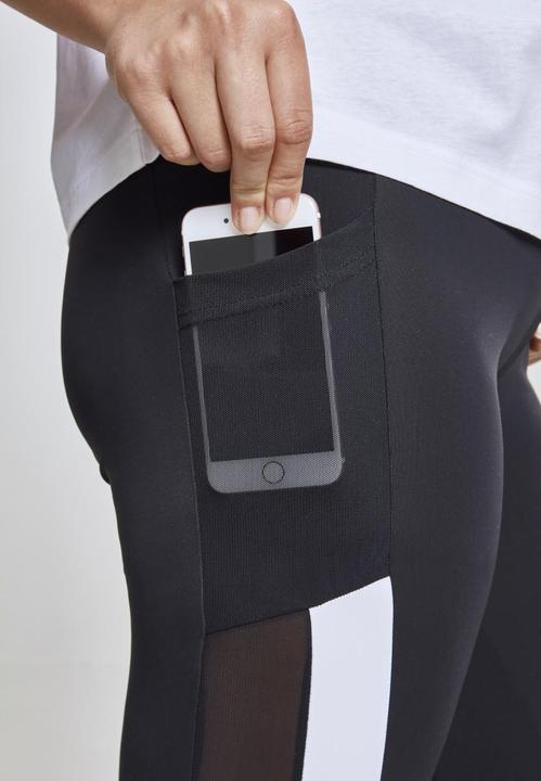 Actual product image Urban Classics Ladies Tech Mesh Striped Pocket Leggings (XS)