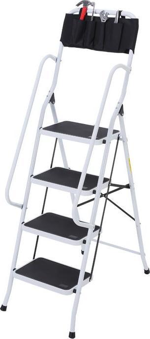 Immagine prodotto Swisshandel24 Scaletta pieghevole Scaletta con 4 gradini Scaletta con maniglia Cavalletto per impalcature con (Gradino pieghevole, 50 cm)