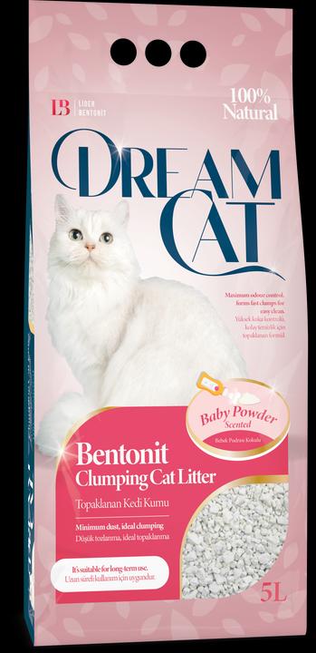 Actual product image Dream Cat Cat Litter with Baby Powder Scent - Fine Clumping Litter Made from Bentonite, 5L (Clumping, 4.25 kg)