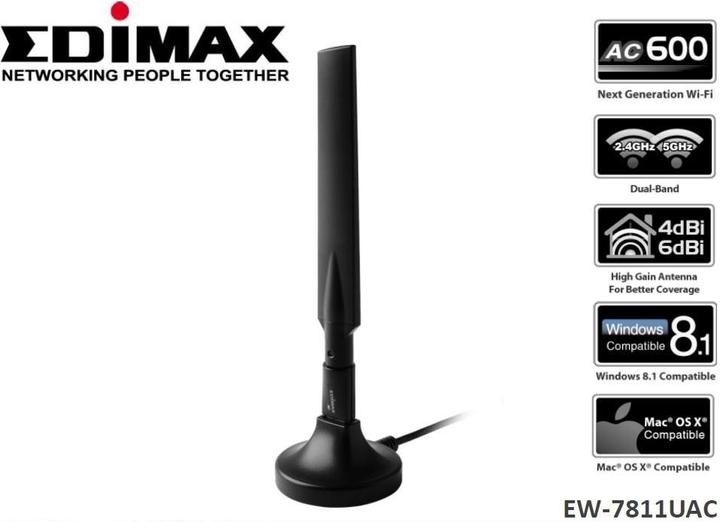 Image du produit edimax Adaptateur EW-7811UAC-AC600 (USB 2.0)