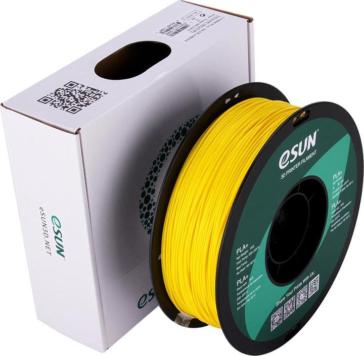 Actual product image eSUN PLA+ 1.75mm Yellow 1Kg (PLA+, 1.75 mm, 1000 g, Yellow)