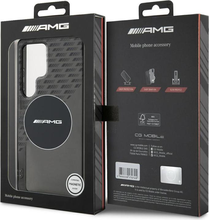 Produktbild Mercedes AMG Transparent Rhombs MagSafe Case for Samsung Galaxy S25 Ultra - Black (Samsung Galaxy S25 Ultra)