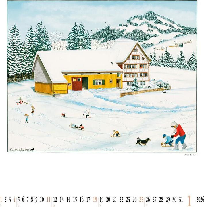 Produktbild SUSANNA Bildkalender Gemalte Bauernhäuser (Harter Einband)