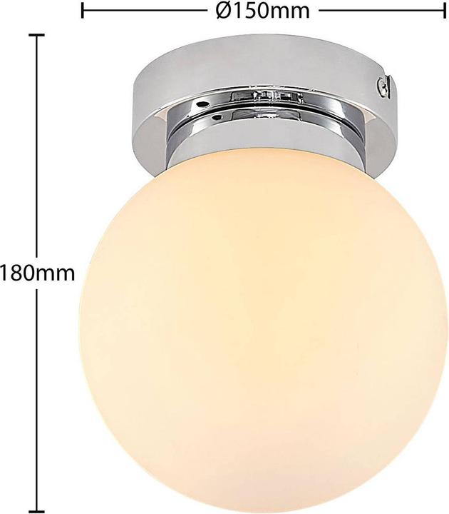 Produktbild Lindby Tavino Deckenleuchte, Kugelschirm, chrom (E14)