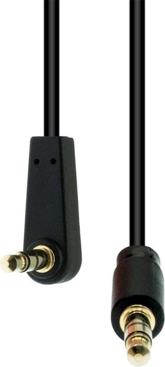 Image du produit ProXtend Mini-Jack 3-Pin Angled Slim Cable M-M Black 1M (1 m)