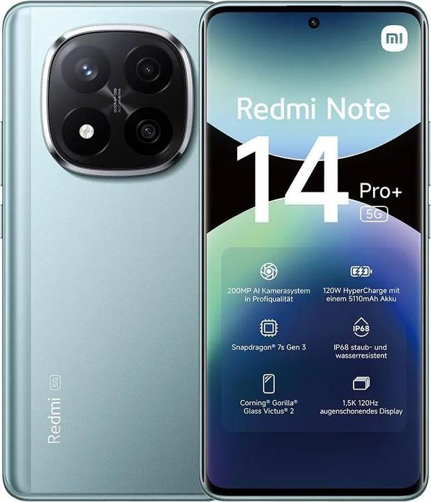 Actual product image Xiaomi Redmi Note 14 Pro+ 5G (512 GB, Frost Blue, 6.67", Dual SIM, 200 Mpx, 5G)