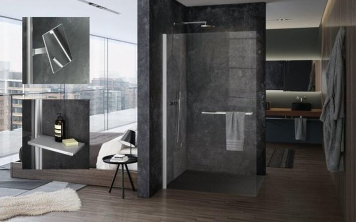 Produktbild Hüppe Select+ Seitenwand alleinstehend, Querbügel, 8mm Glasstärke, Breite 750mm (211 cm, 75 cm, 11 cm)