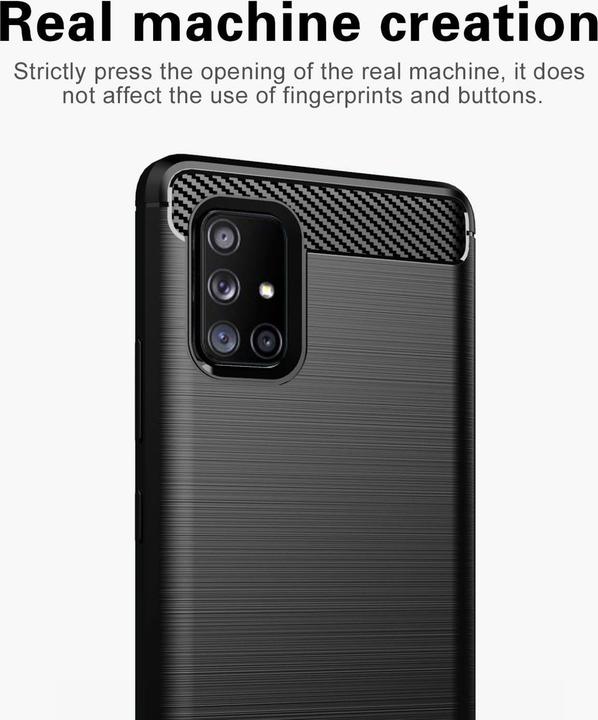 Produktbild Cadorabo TPU Ultra Slim carbon edelstahl Kombi Cover (Samsung Galaxy A71 5G)