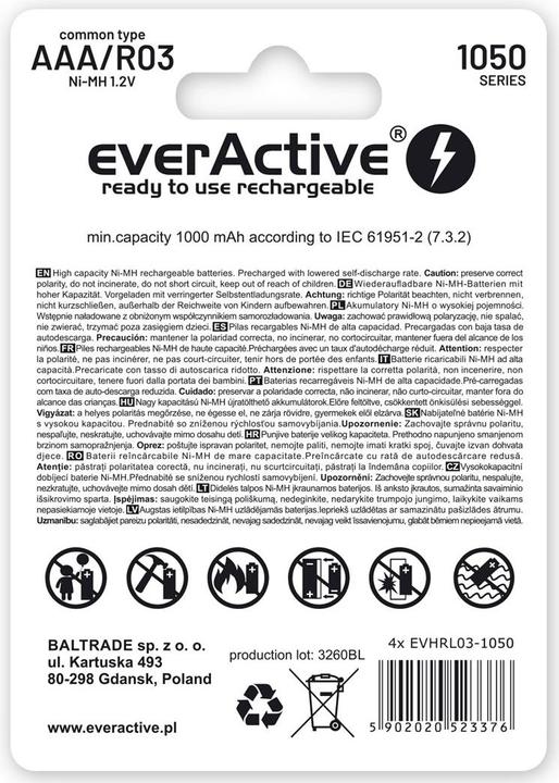 Immagine prodotto Everactive Linea Infinity (4 pz., AAA, 550 mAh)