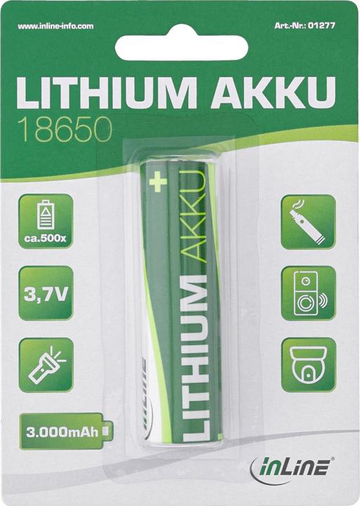 Produktbild InLine Lithium-Ionen Akku (1 Stk., 18650, 3000 mAh)