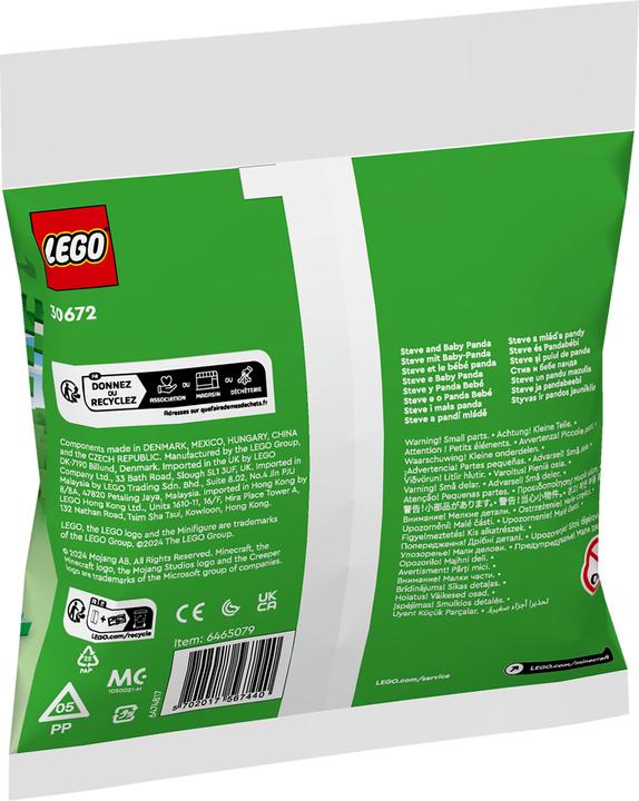 Immagine prodotto Minecraft Steve con il cucciolo di panda (30672, LEGO Minecraft)