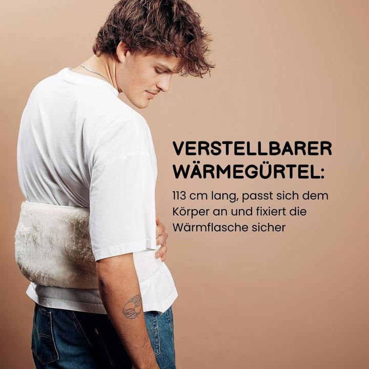 Actual product image Hermex Wärmegürtel- und Wärmflaschen-Set Handwärmer Bauchwärmer Heizflasche (0.80 l)