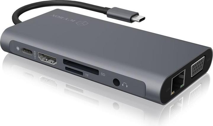 Actual product image Icy Box IB-DK4040-CPD - USB Type-C mini Dock PD (USB-C, 10 Ports)