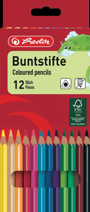 Actual product image Herlitz Coloured pencil assorted colours 12 pcs./pack. (Assorted colours, 12 x)