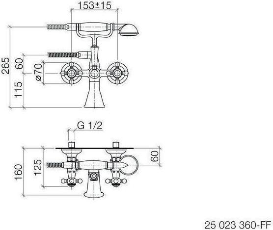 Actual product image Dornbracht Dornb bath mixer MADISON WandMont, with set chr