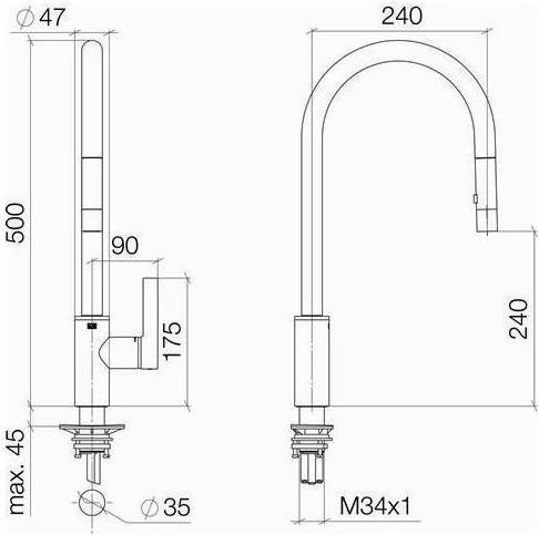 Produktbild Dornbracht 33870875-33 EHM Pull-down Tara Ultra