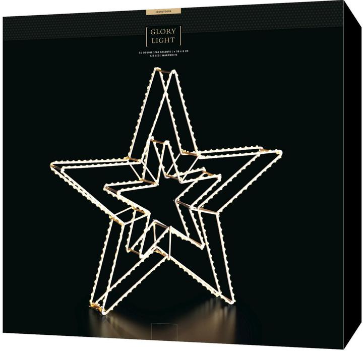 Image du produit STT 3D LED Étoile double Argento 420 LED, Ø 58 cm