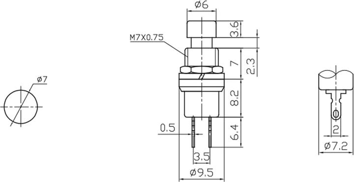 Nährwerte und Zutaten Eneroid Miniatur-Drucktaster PBS-10B-2, Schliesser, rt
