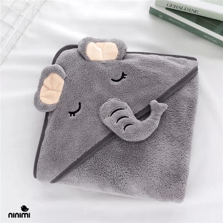 Actual product image Ninimi Baby Hooded Bath Towel (Elephant)