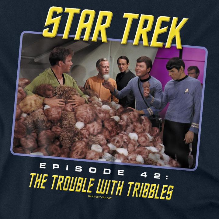 Actual product image Unisex Adult The Trouble with Tribbles T-Shirt (XXL)