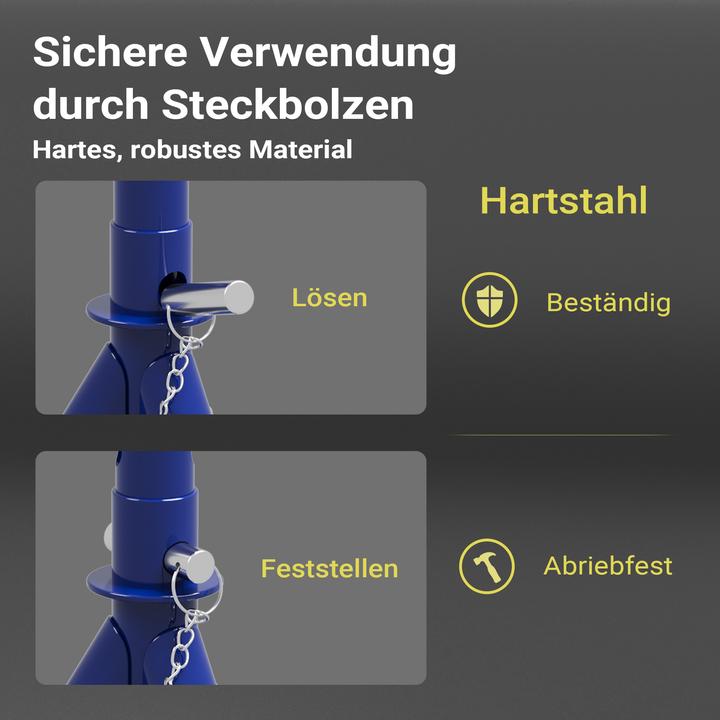 Produktbild XPOtool Wagenheber + 2x Unterstellbock 2t Hubkraft Abstellbock Rangierwagenheber