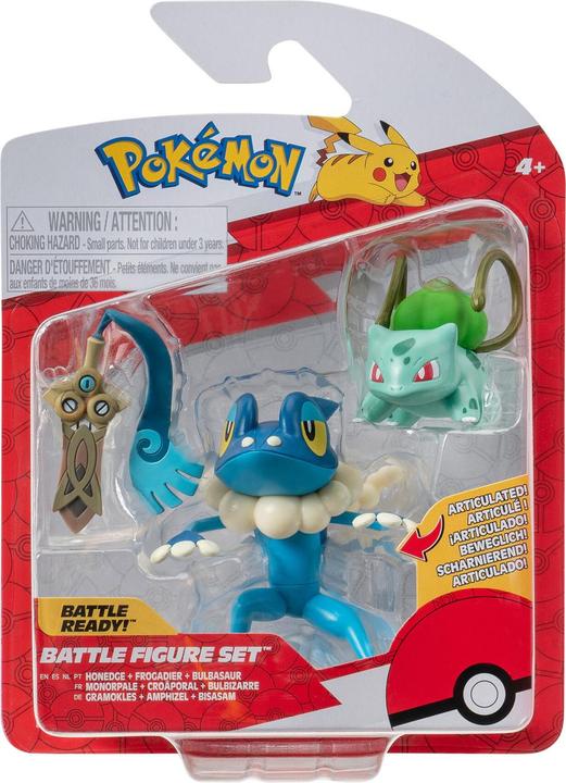 Produktbild Jazwares Pokémon Battle Figure Set Figuren 3er-Pack Honedge, Bulbasaur #4, Amphizel 5 cm