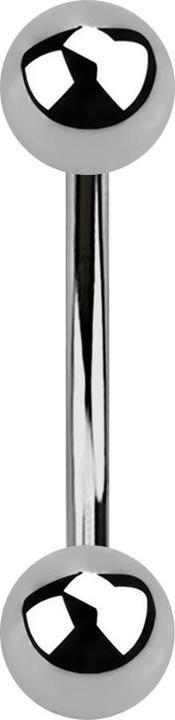 Image du produit Star Piercing Micro banane stérile argentée avec deux boules (sans laiton, Titane G23)