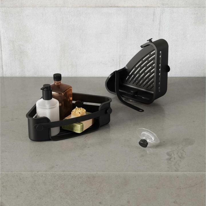 Produktbild Umbra 1021299-040 - Flex, Klebe-Eckbehälter, schwarz (10 x 24.5 x 30.5 cm)