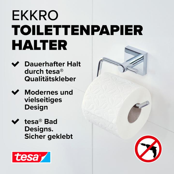 Immagine prodotto tesa Porta rotolo di carta igienica EKKRO con soluzione adesiva senza foratura