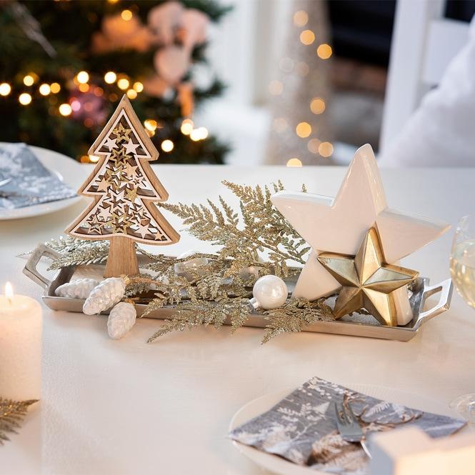 Actual product image MICA Living Christmas tree baubles - winter white - made of glass - Ø = approx. 3.5 cm - 16 pieces (16 -part)