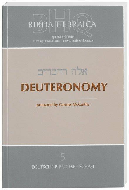 Produktbild Biblia Hebraica Quinta (BHQ). Gesamtwerk zur Fortsetzung / Deuteronomy (Hebräisch, Englisch, Carmel McCarthy, 2007)