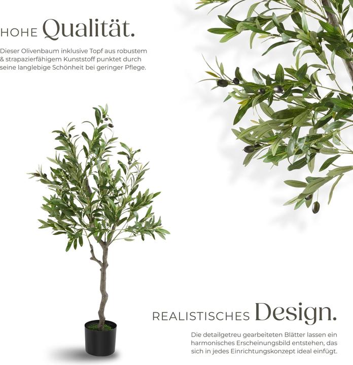 Image du produit tectake Künstlicher Olivenbaum Oleand, realistische Textur (120 cm)