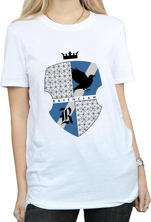 Actual product image Womens/Ladies Ravenclaw Shield Cotton Boyfriend T-Shirt (L)