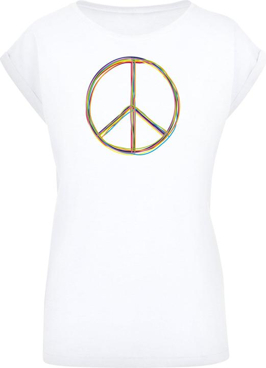 Actual product image Merchcode Peace Multicolour with Ladies Extended Shoulder Tee - 161399 (XS)