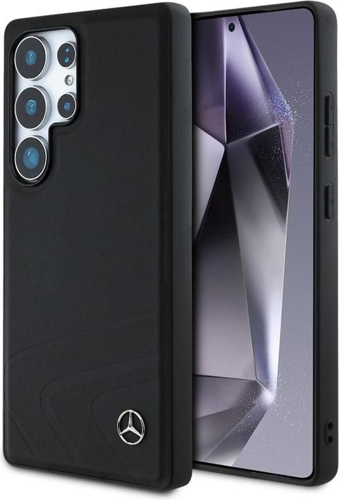 Produktbild Mercedes Leather Horizontal Debossed Curves MagSafe Case for Samsung Galaxy S25 Ultra - Black (Samsung Galaxy S25 Ultra)