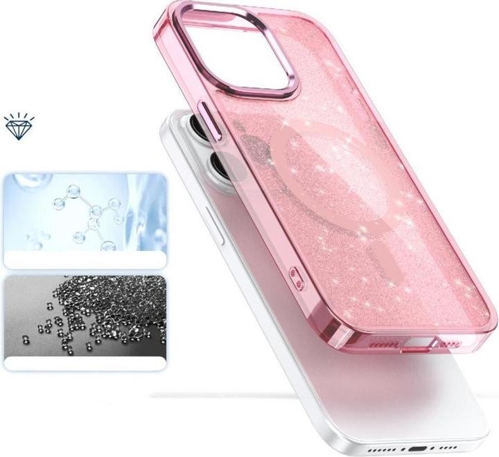 Image du produit Hurtel Étui à paillettes MagSafe pour iPhone 16 Pro Max - rose à paillettes (Apple iPhone 16 Pro Max)