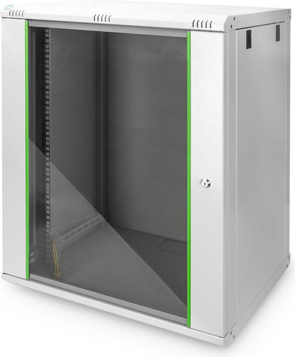 Image du produit Digitus 48,3cm 19inch armoire murale 16HE SoHoline RAL7035 gris H816mmxW600mmxD450mm avec porte en verre (16 HE, Rack 19 pouces)