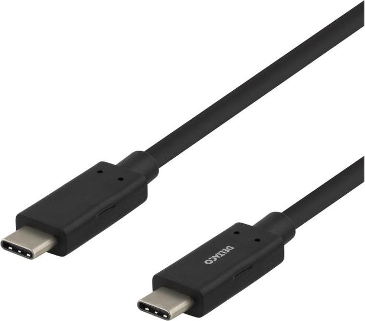 Image du produit Deltaco Câble USB-C vers USB-C, 1m, 60W 3A, USB 3.1 Gen, E-Marker noir (1 m, USB 3.2 Gen 1)