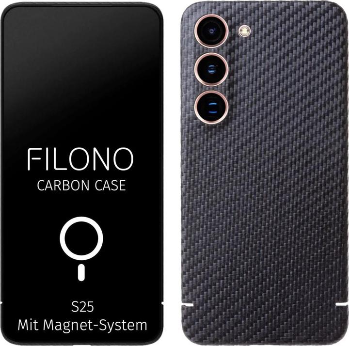Actual product image Filono Carbon Case Samsung Galaxy S25 MagSafe kompatibel (Samsung Galaxy S25)